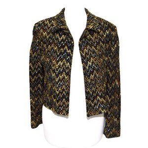 Emil Rutenberg Blazer Jacket  Womens Medium Ribbon Weave USA Made Brown Black